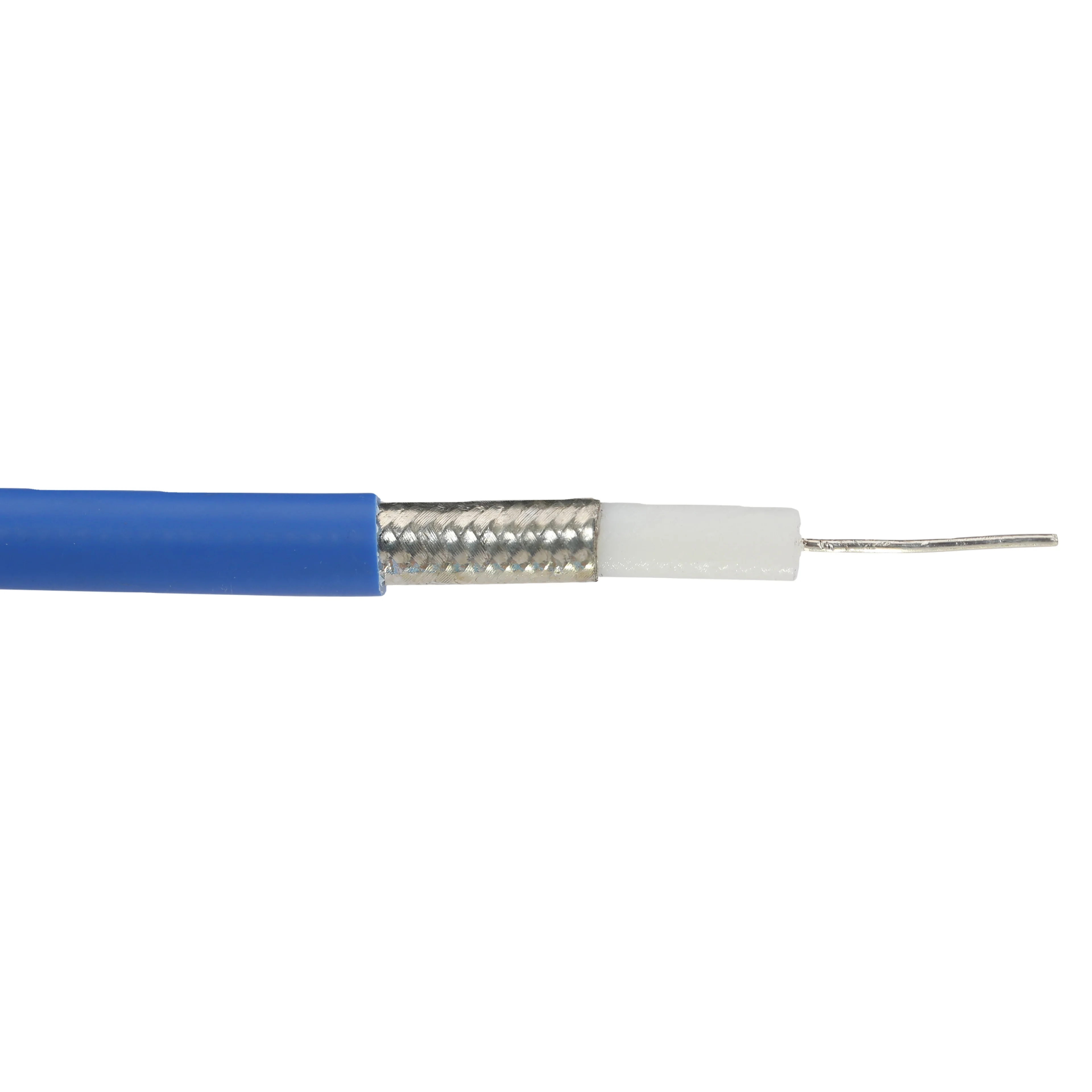 High Temperature  Rg405 Lx-50-086 Blue Jacket Pigtail Cable for Communication