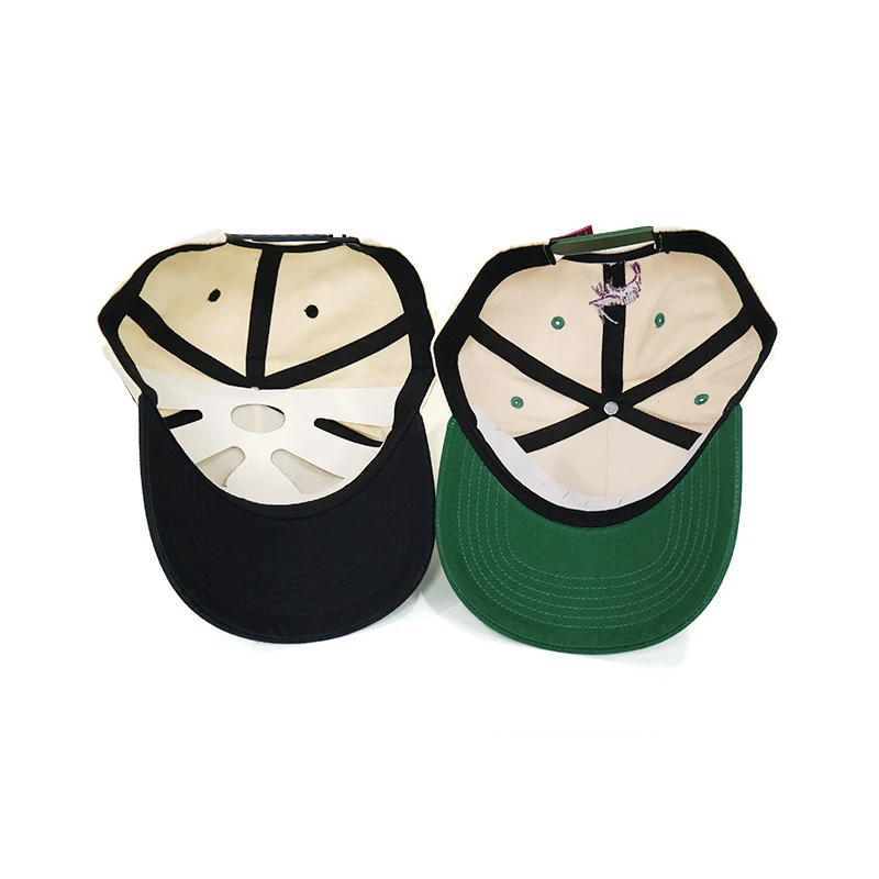 3D Embroidered Letters 5 Panel Mid Profile Baseball Cap Customized Side Back Embroidery Cotton Two Tone Baseball Caps