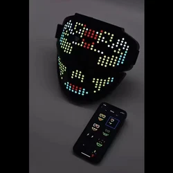 2022 Coolest Led APP Halloween Mask with Programmable Bluetooth-compatible Costume Cosplay Party Masquerade Light Up