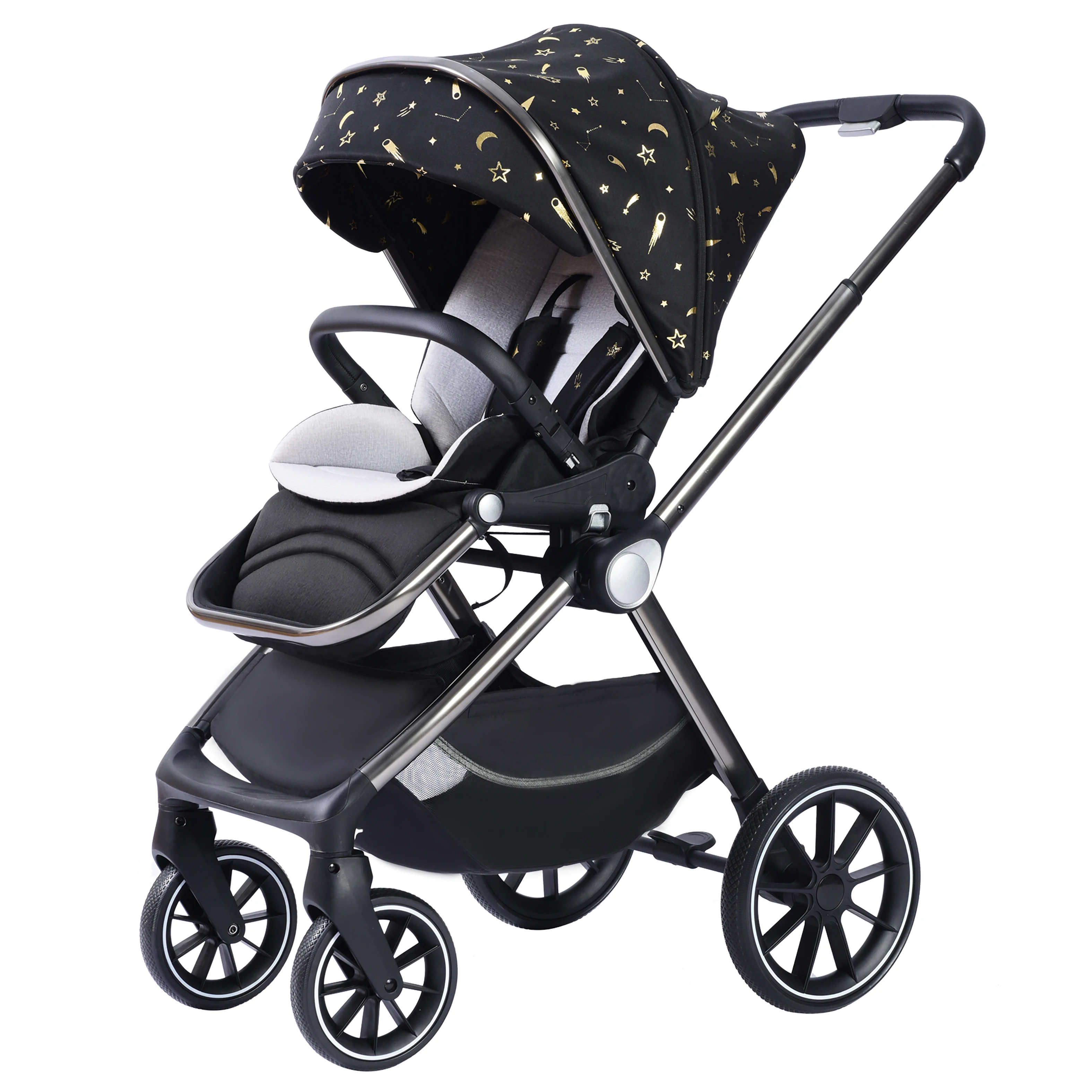 Universal Fit Baby Stroller: Front Swivel Wheels, Reclining Seat, ASTM Standard Baby Stroller