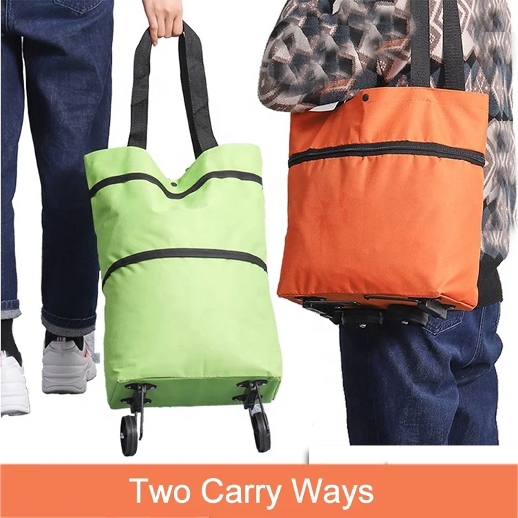 Lightweight Carts Reusable Grocery Foldable Collapsible Shopping Trolley  Supermarket Cart Bags Folding Shopping Bag with Wheels