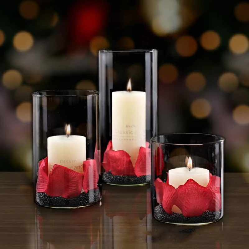 
 Heat Resistant High borosilicate Clear Scented Candle Glass Holder 12 oz 10oz candle Jar  