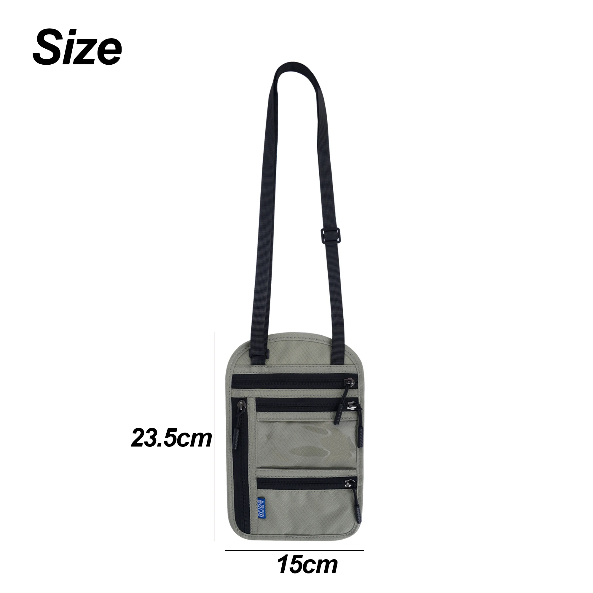 Men Women Document  Ticket Card Coin Storage Bags Travel Nylon RFID Neck Wallet Pouch Passport Holder Belt Organizer