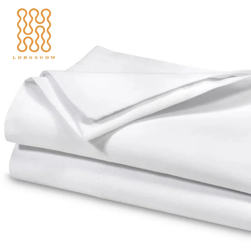 Hospital-Grade White Single Bed Flat Sheet Soft High-Temperature Resistant Antibacterial Fitted & Flat Sheets Hotels Plain Style