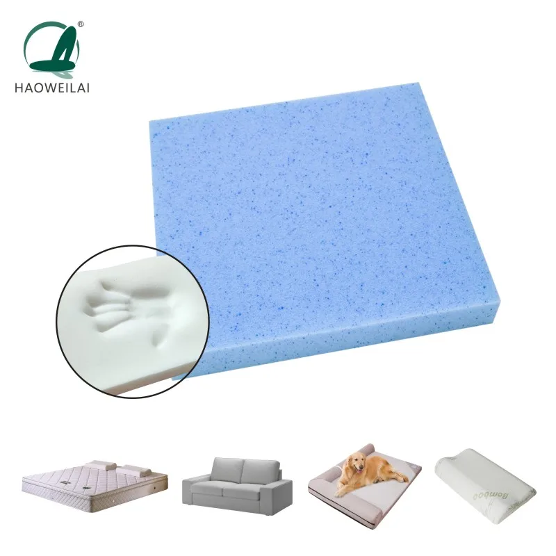 Mattress 100% cool gel memory foam sheet high density polyurethane sponge 45-100D for sofa