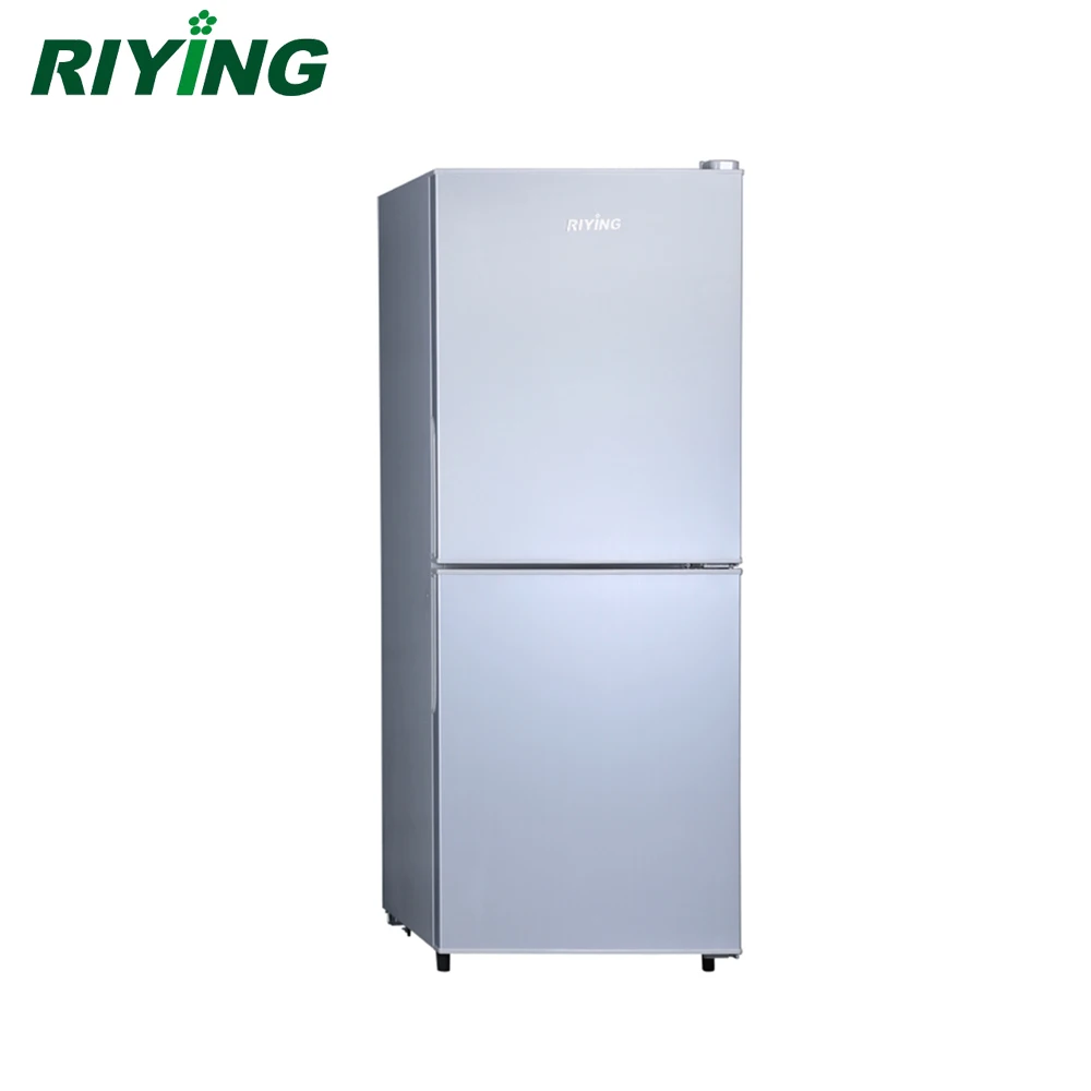 Double Door with Top Freezer Stainless Steel Household Office Hotel Refrigerator with Drawers 215 Liter