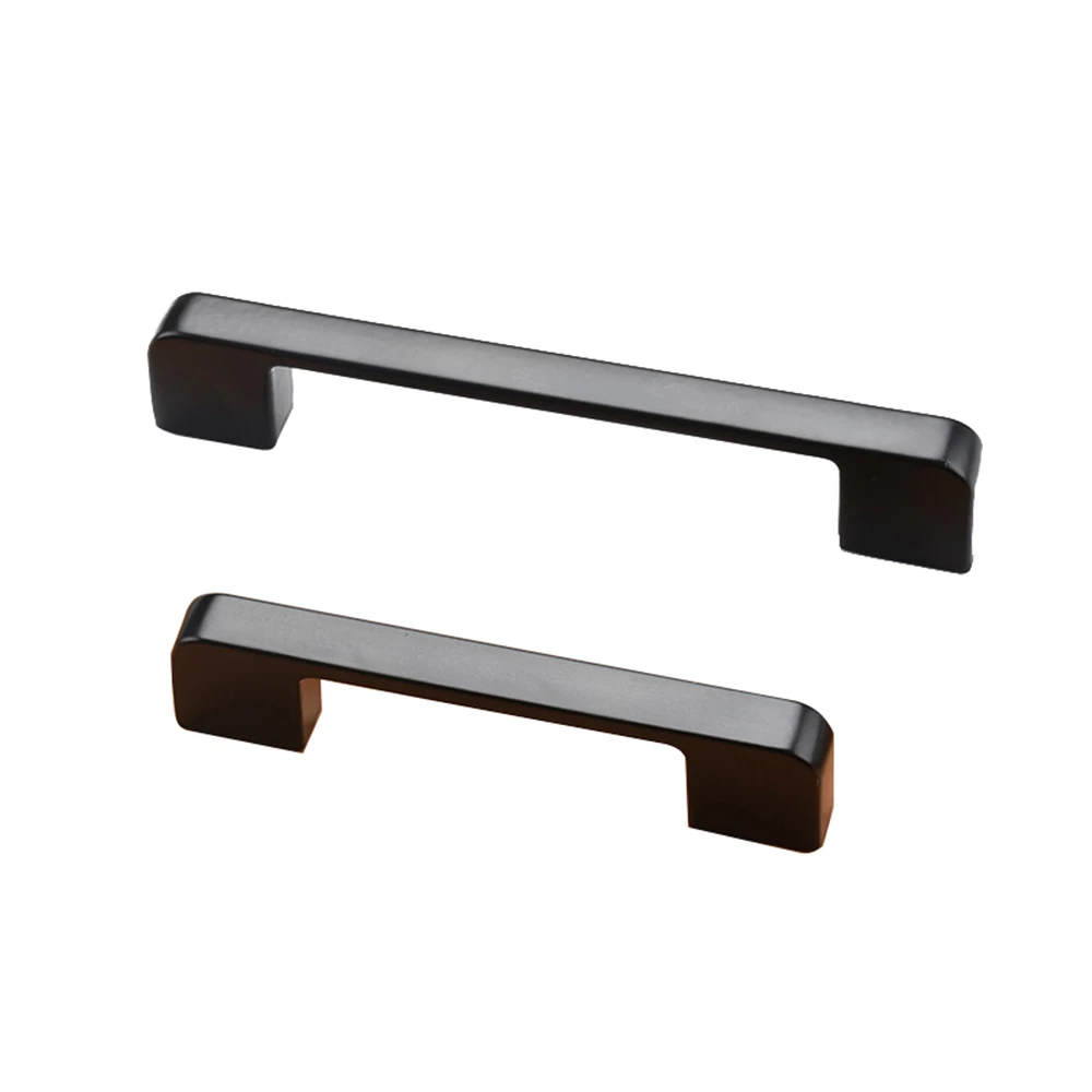 High Quality Black Square Aluminium alloy Drawer Kitchen Furniture Pull Handles Knobs Cabinet Furniture Handle