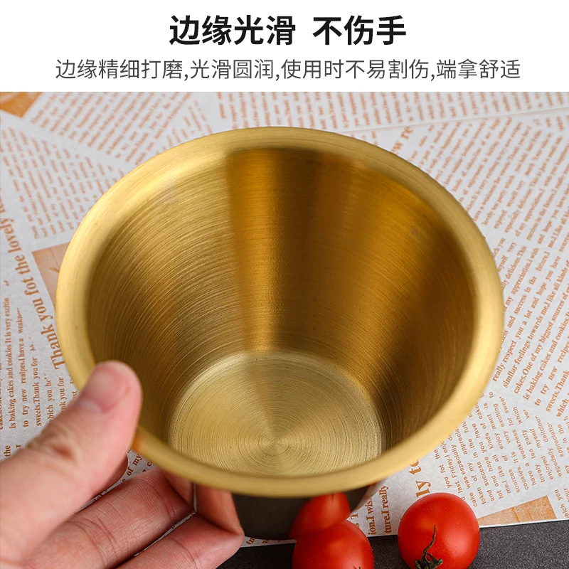 304 stainless steel golden hot pot sauce plate sauce cup Korean barbecue shop western food dish dipping plate commercial