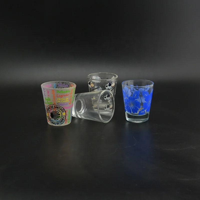 Hot selling 50ml 2 oz vodka glass cup shot glass mug dishwasher safe custom printing glasses bar cups