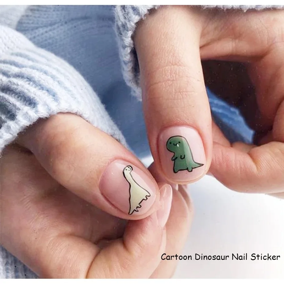 Cartoon Dinosaur Nail Art Decals 3d Manicure Applique Nail Stickers For Nail Decoration