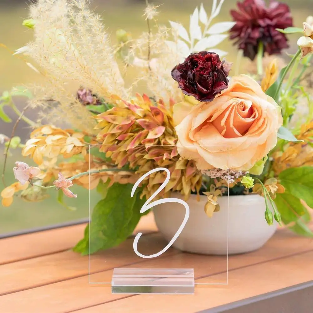 Индивидуальный Элегантный квадратный акриловый держатель для вывесок с цифрами