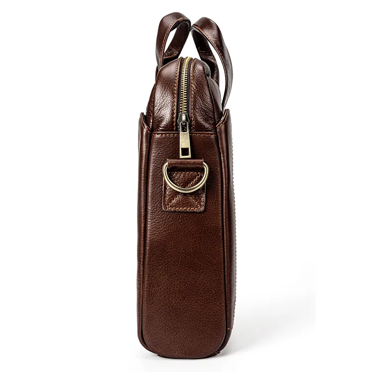 Wholesale Large Capacity Genuine Leather Luxury Designer Slim Laptop Business Briefcase