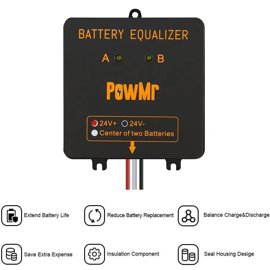 Battery Equalizer 24V Battery Voltage Balancer Max 2 *12V Ce Battery Balancer Solar Energy Storage Systems