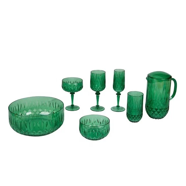 Wedding Green Plastic Wine Glass Manufacture Drink Glasses