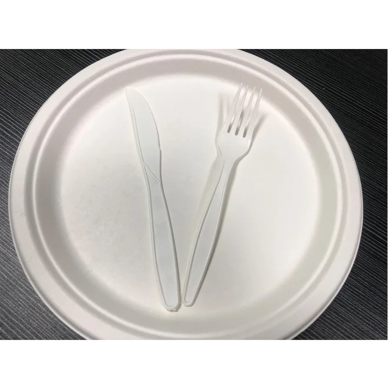 
PLA eco-friendly 100% cutlery restaurant wedding serving takeway spoons fork black wholesale white knife flatware set 