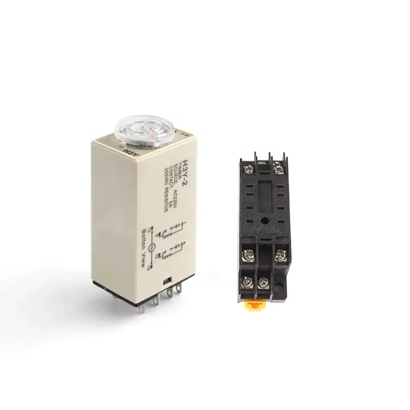High quality H3Y-2 ST6P small time relay H3Y-4 AC220V DC24V With Base Socket 8PINS