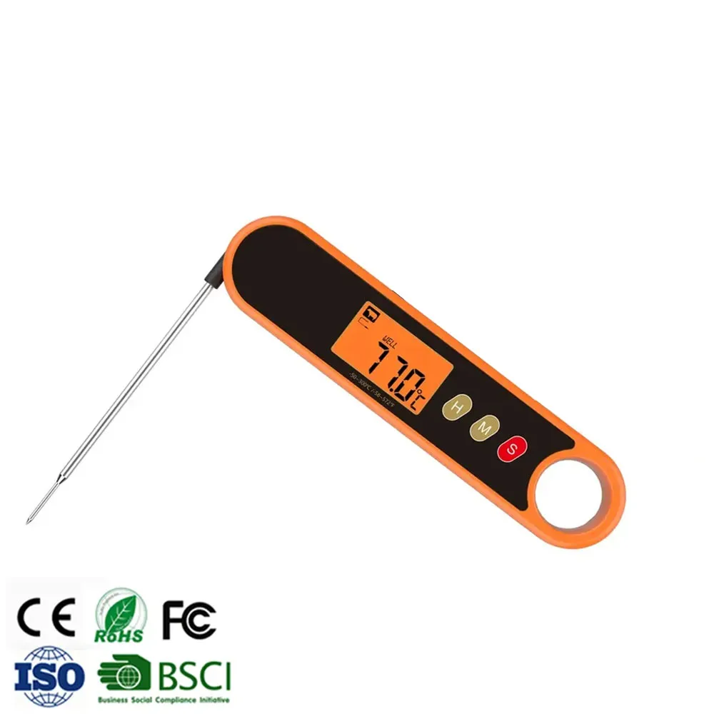 Multifunctional Waterproof Stainless Steel Probe Digital Food Thermometer With Bottle Opener
