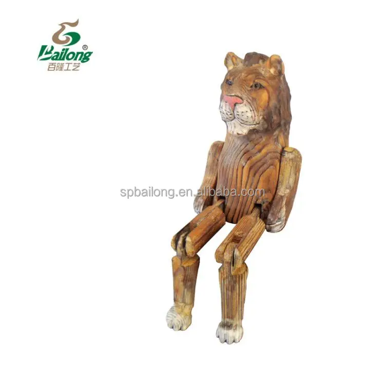 Handmade carved wood animal shape table top antique home decor wild life toy animal figure