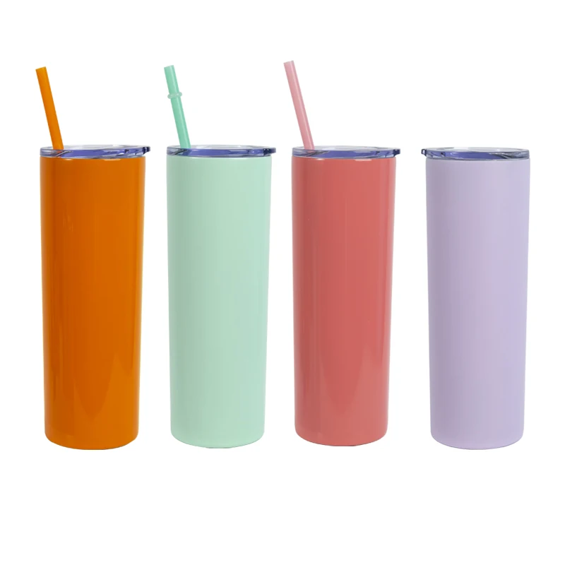 20oz Powder Coated Double Wall Stainless Steel Vacuum Sublimation Thermal Insulated Tumbler Cups