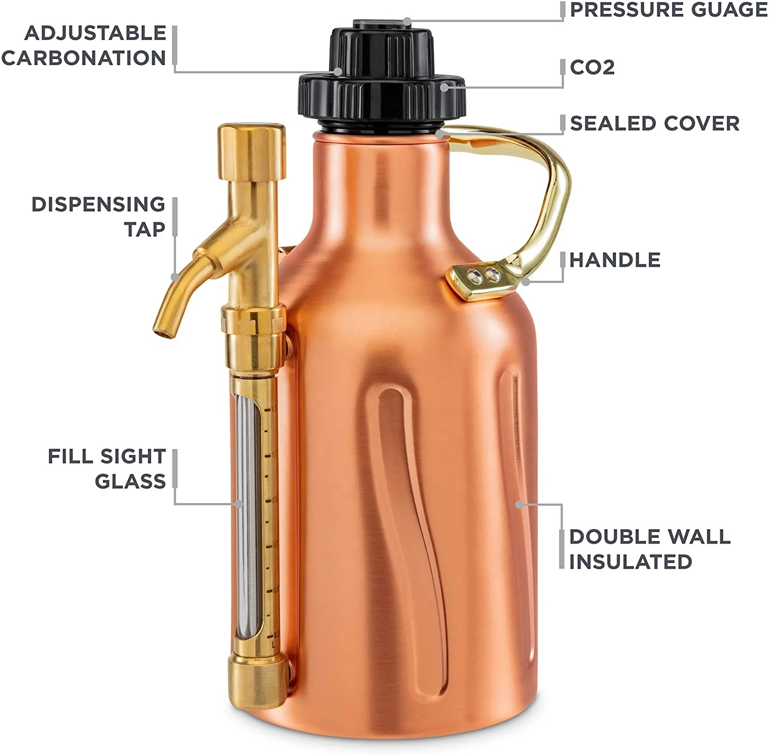 Factory price high quality 128oz stainless steel mini beer keg carbonated pressurized mini beer growler