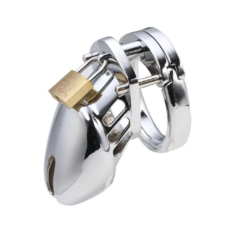 Stainless steel and aluminum alloy male chastity cage device for men penis lock