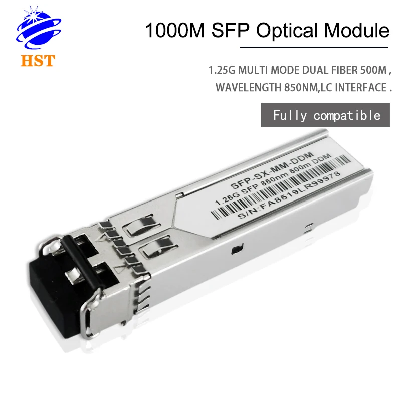 Factory Price 1.25Gb/s SFPTransceiver 500M 850nm Optic Module LC DDM modulos transceptoresCompatible CISCO fiber Optic Equipment