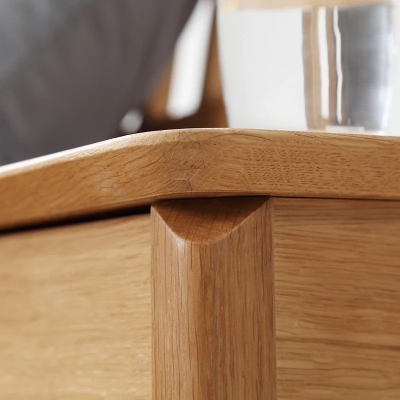 Modern elegant bedroom furniture for home/ hotel usage with drawer set small oak wood nightstand bedside table