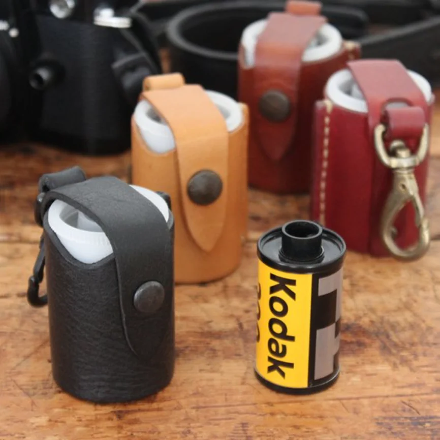 
 35-мм пленки бутылки Чехол Держатель фотопленки чехол камера аксессуары из искусственной кожи ремесла камера пленка защитная крышка цепочка для ключей  