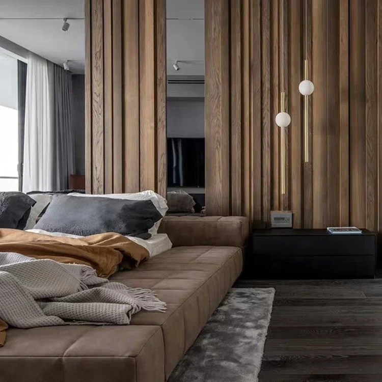 Коллекция серый современный стиль Вельветовая мягкая кровать с пуговицами рифленый изголовье Королевский размер