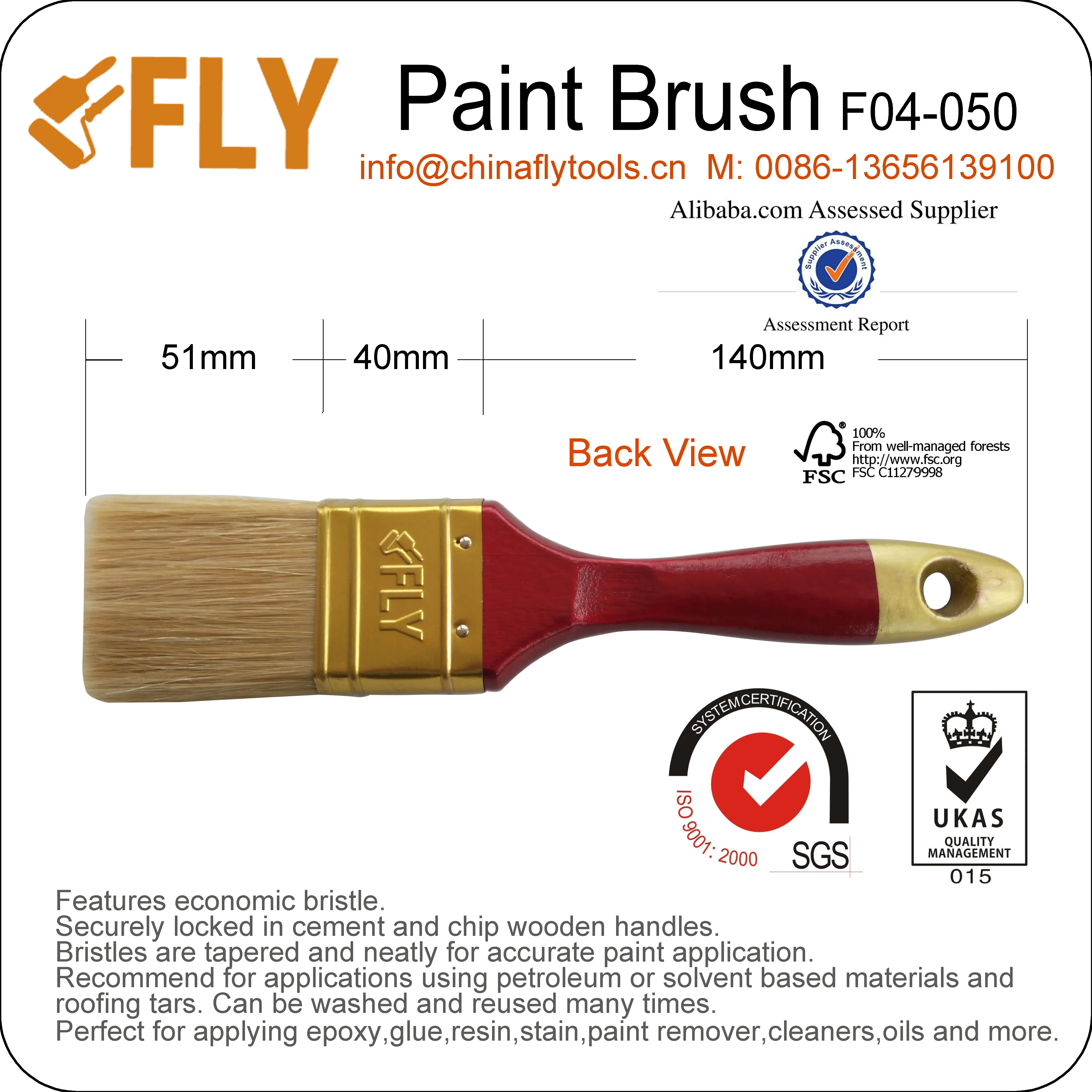 High Quality Synthetic Fiber Paint Brush 50mm