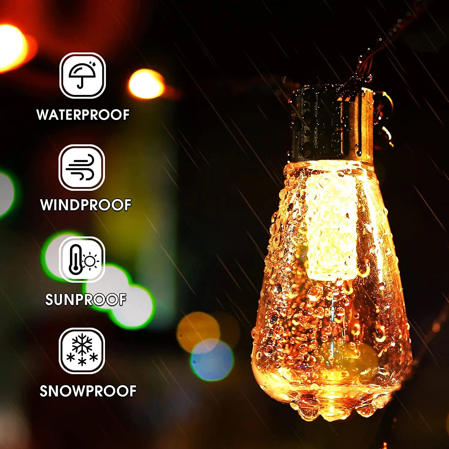 New Products christmas decoration 48ft ST-38 25 bulbs Fairy Led String Lights outdoor Commercial Heavy Duty Hanging Patio Lights