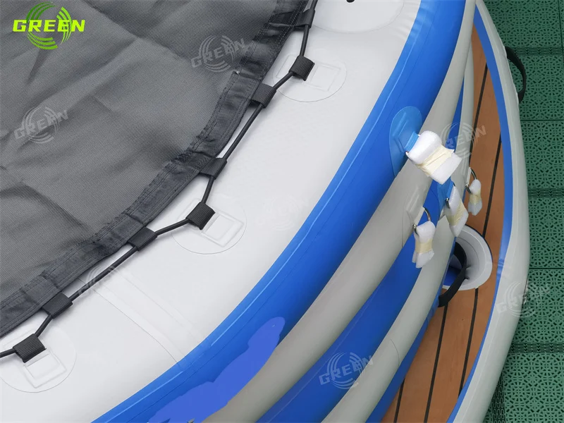 Green Portable Double Camping Hammock Inflatable Pool Float with Net Water Hammock for Outdoor Camping 2-Person Capacity
