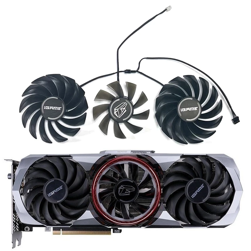 Цветной охлаждающий вентилятор iGame GeForce RTX 3060 Advanced OC замена графического вентилятора PVA080E12R для 3070 3080 Ti