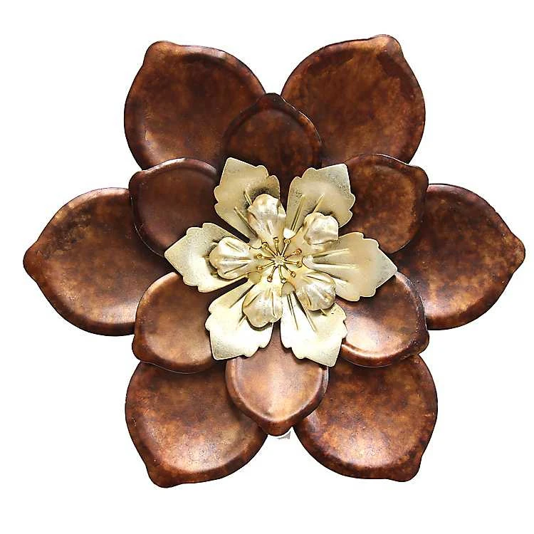 
Galvanized Flower Wall Sculptures For Home Decoration 