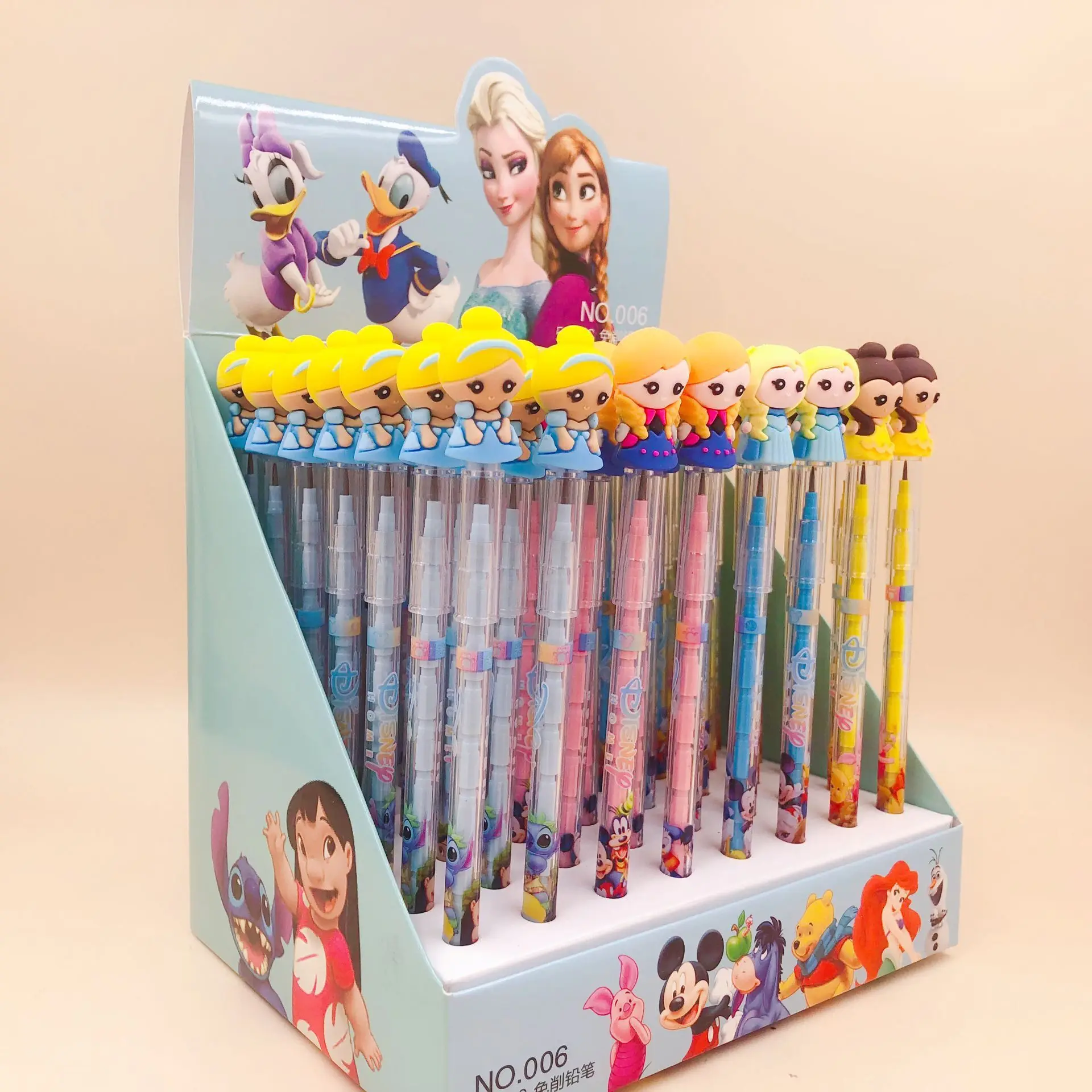 Princess girls pencil cheap factory wholesale plastic bullet pencils
