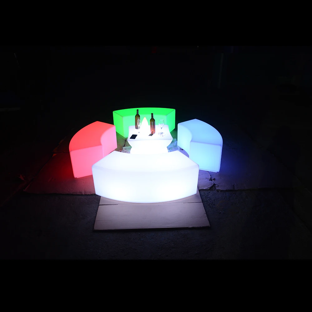 Modern Rechargeable LED Square Decorate Seat Attractive Acrylic Lighting Furniture Chair Plastic Garden Kitchen Chair Park Use