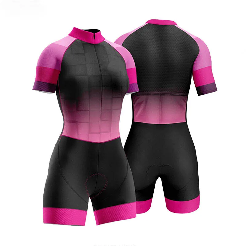 Cycling Jumpsuit Short Sleeve Cycling Jersey Suit Breathable Bicycle Clothes Triathlon Skin suit Women Cycling Trisuit