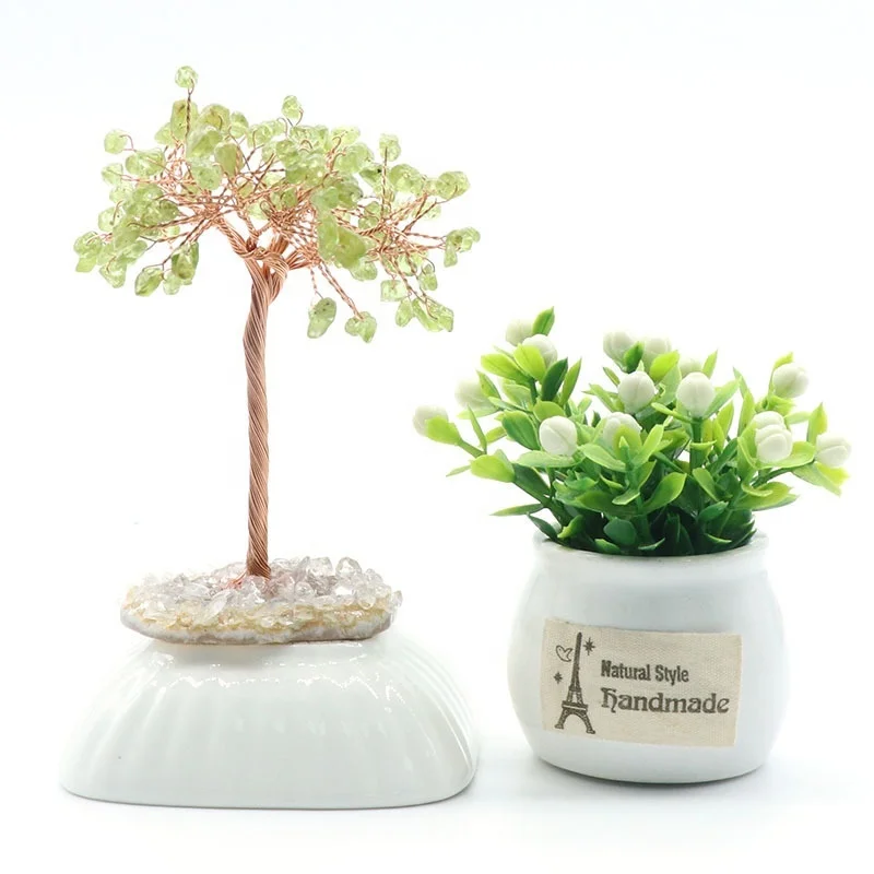 Christmas Gift Natural Stone Tree of Life Home Decor Luxury Amethyst Rose Quartz Lucky Crystal Tree