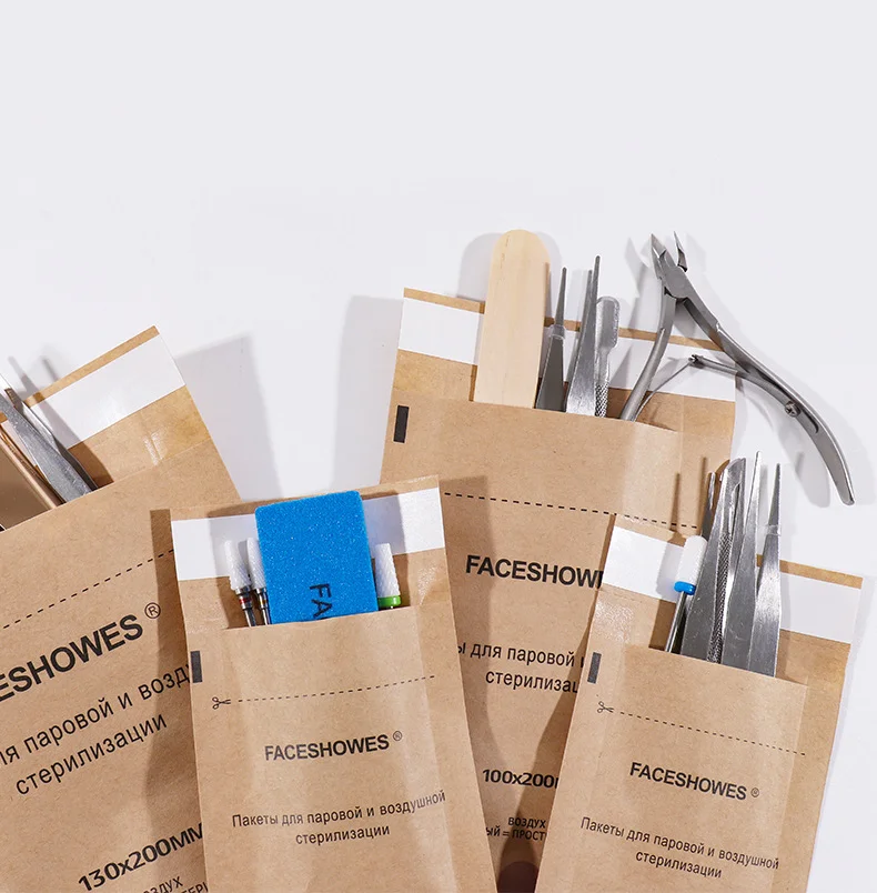 Factory Price Dental beauty Disinfection Bag Disposable Nail Salon 100*200mm Sterilization Self Sealing Pouch Bag