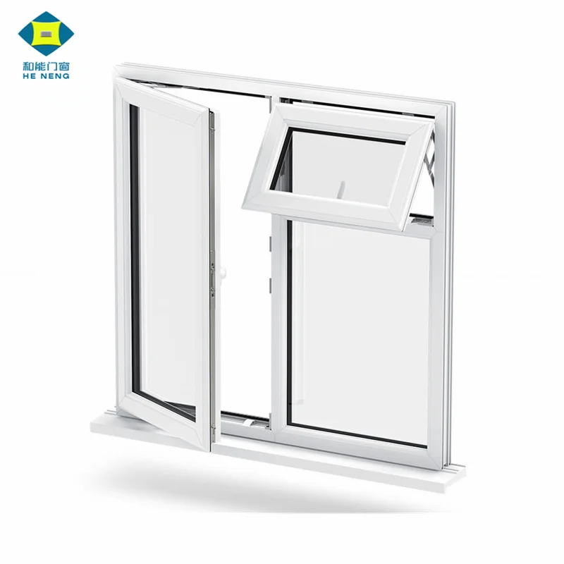 Modern Swing Graphic Design Horizontal Hanging EPDM Fiberglass Cheap Good UPVC Window Double Glazing Swing PVC Casement Window