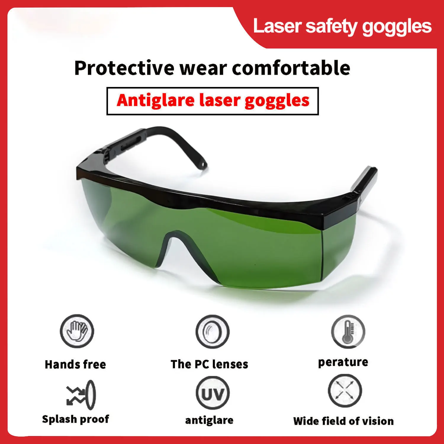 OD5 OD7 1064nm Plastic Filter 808nm Safety Unioptics Laser Protection Glass Industry Blue Green Laser Glasses Safety