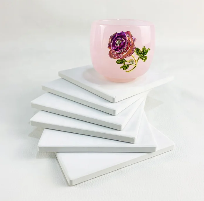 Wholesale Sandstone Coasters Promotional Sublimation Ceramic Round Blanks Coasters With Cork Back