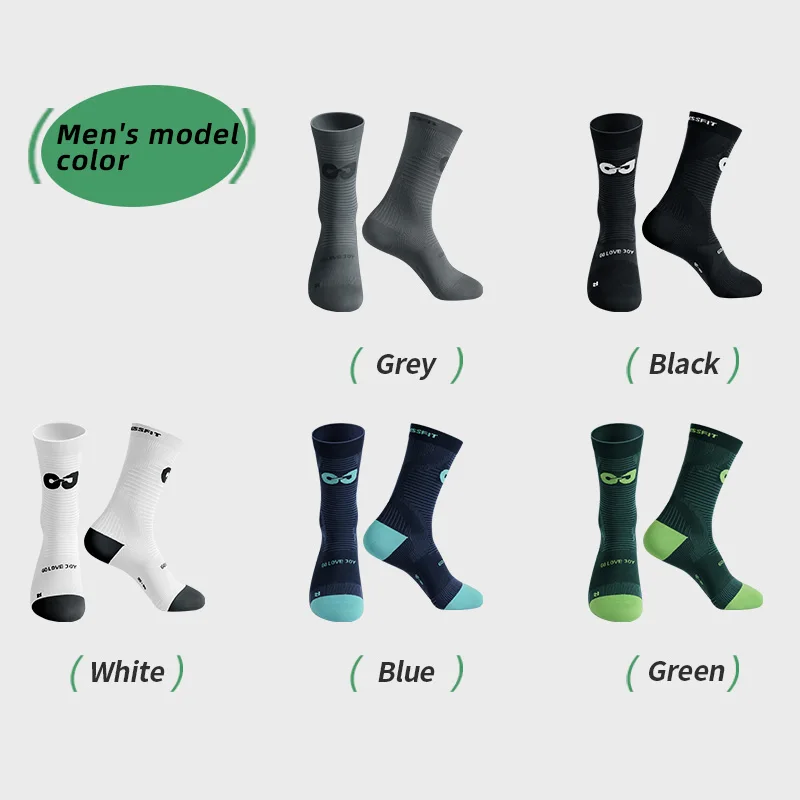REXCHI XWZ15 Custom Logo Men Crew Cotton Cycling Socks Quickly Dry Bike Sock Men Sports Durable Basketball Athletic Socks