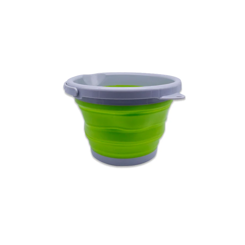 Kitchen outdoor camping large capacity portable plastic foldable collapsible silicone bucket round folding bucket