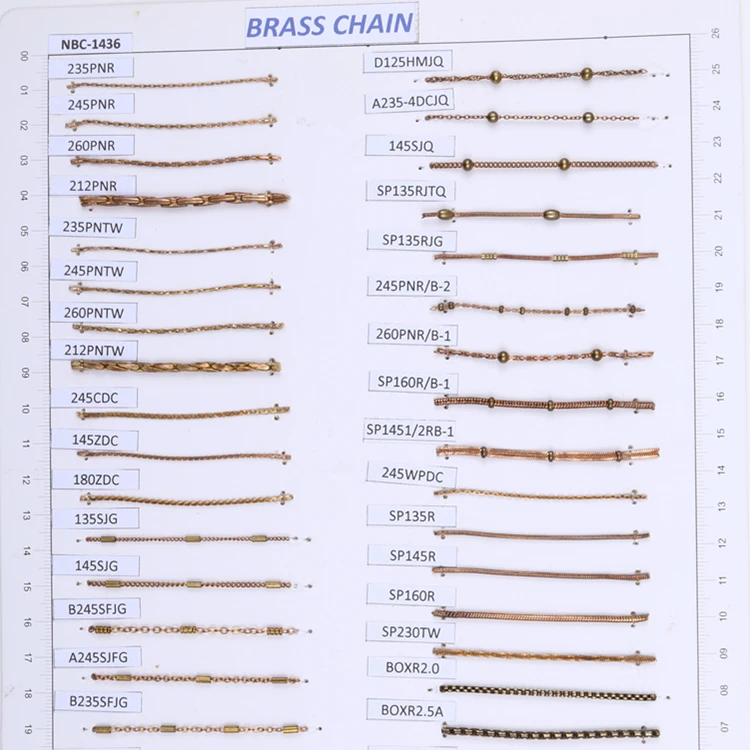 Wholesale brass chain in raw for Jewelry & Handbag Peanut chain, Fashion chain, Box chain