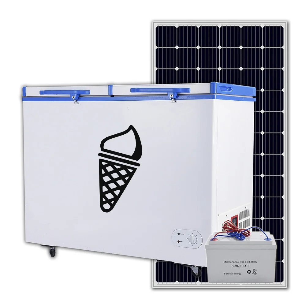 268L 12V/24V 65mm form thickness mobile chest frozen single door top open refrigerator freezer