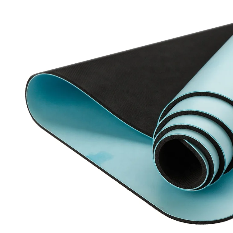Custom TPE Fitness Gym and Pilates carpet Two color double layer Extra Thick Carpet Natural Rubber washable Yoga Mat