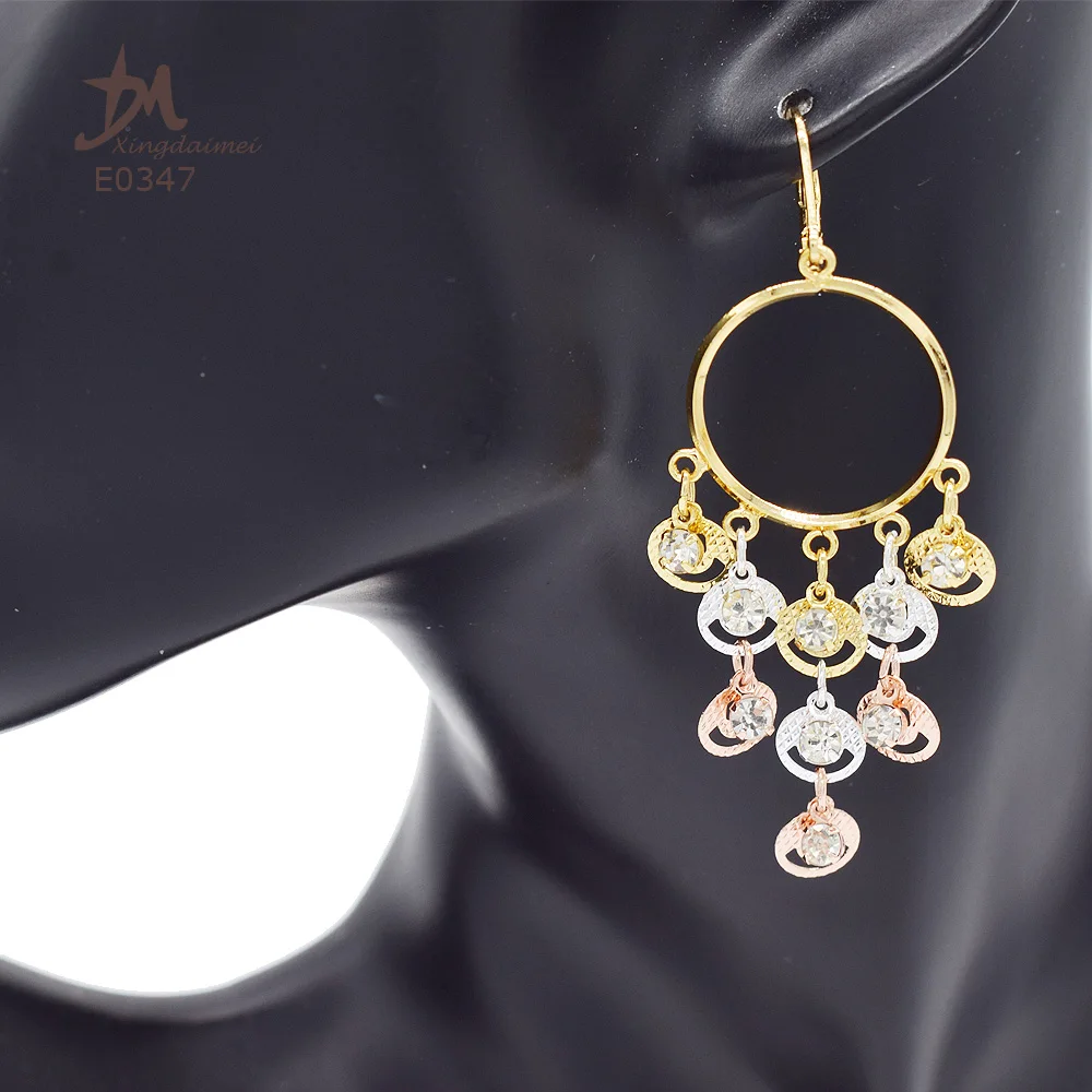 E0347 Wholesale New Design 3 color earrings high quality zircon elephant butterfly cross earrings