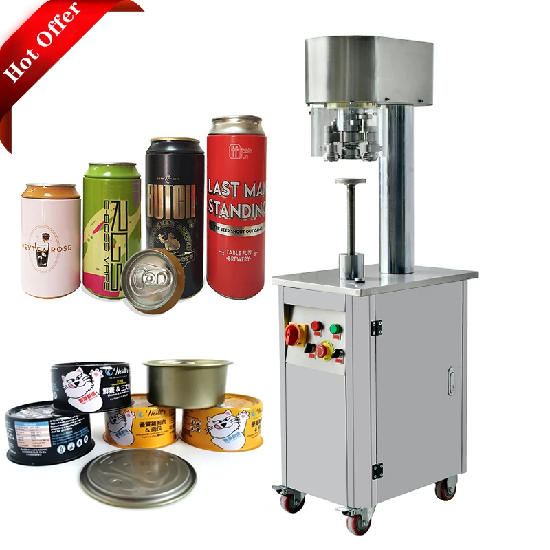 Wholesale canning closing seamer semi automatic tin soda beer pop can sealing machine