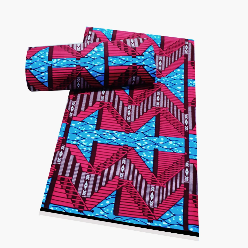 Ткань из Анкары африканская восковая 100% хлопок ткань kente V1136